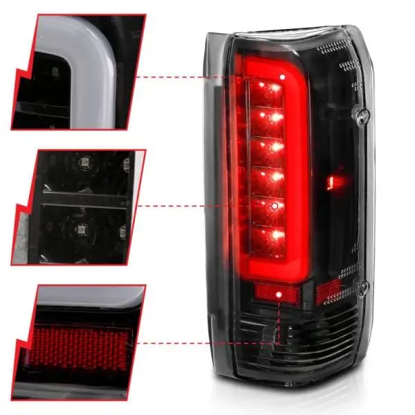ANZO 1987-1996 Ford F-150 LED Taillights Black Housing Clear Lens (Pair) thumbnail 11