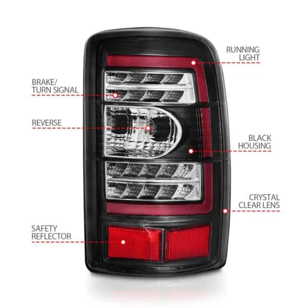ANZO 2000-2006 Chevrolet Tahoe LED Tail Lights w/ Clear Lens Black Housing thumbnail 7