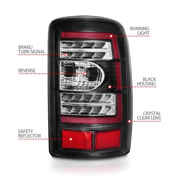 ANZO 2000-2006 Chevrolet Tahoe LED Tail Lights w/ Clear Lens Black Housing thumbnail 11