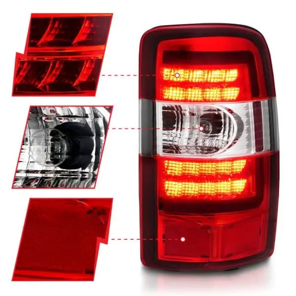 ANZO 2000-2006 Chevrolet Tahoe LED Tail Lights w/ Red Lens Chrome Housing thumbnail 4