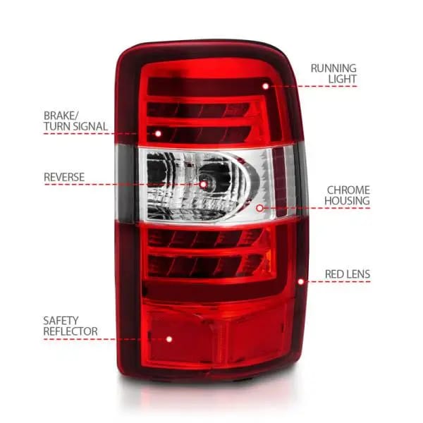 ANZO 2000-2006 Chevrolet Tahoe LED Tail Lights w/ Red Lens Chrome Housing thumbnail 11