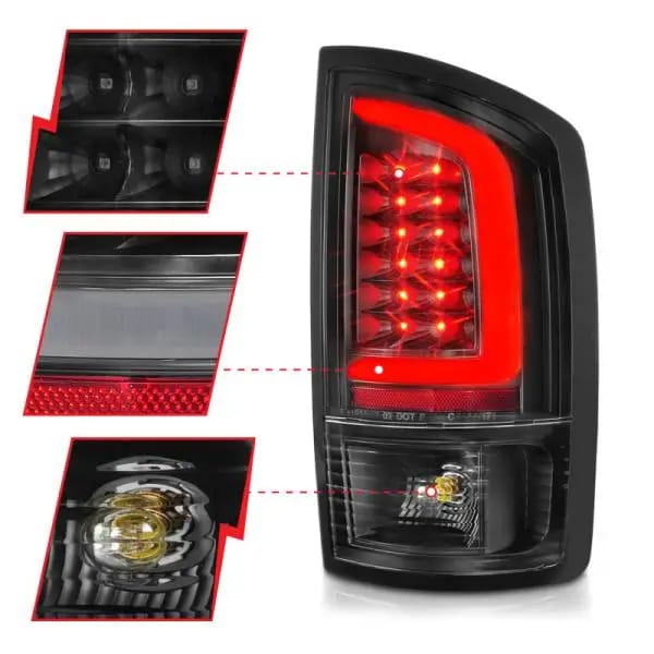 ANZO 2002-2006 Dodge  Ram 1500 LED Tail Lights w/ Light Bar Black Housing Clear Lens thumbnail 4