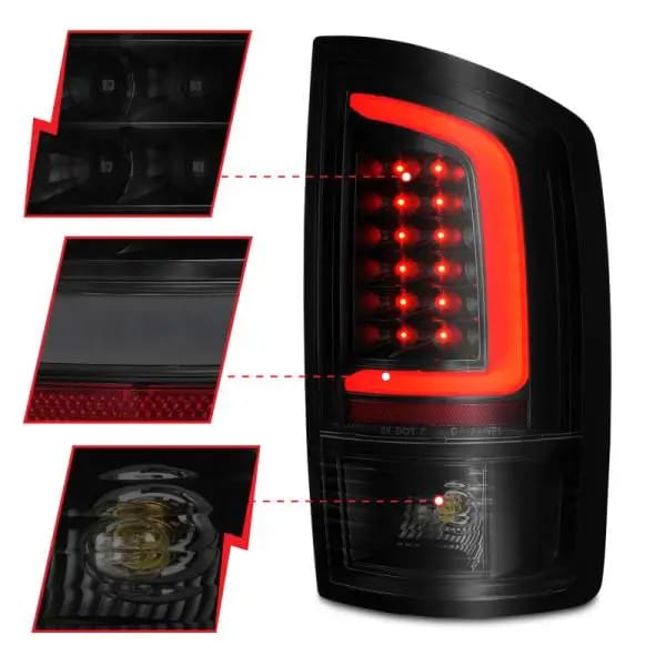 ANZO 2002-2006 Dodge  Ram 1500 LED Tail Lights w/ Light Bar Black Housing Smoke Lens thumbnail 4