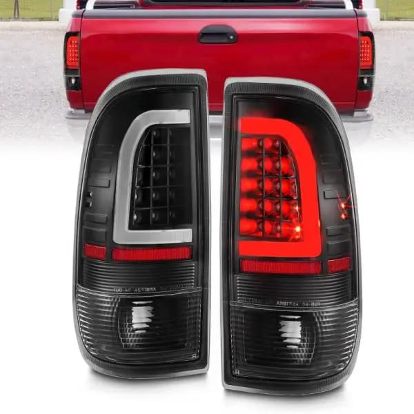 ANZO 1997-2003 Ford F-150 LED Tail Lights w/ Light Bar Black Housing Clear Lens thumbnail 2