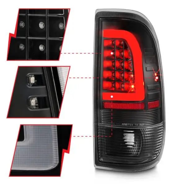 ANZO 1997-2003 Ford F-150 LED Tail Lights w/ Light Bar Black Housing Clear Lens thumbnail 9