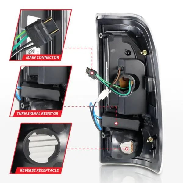 ANZO 1997-2003 Ford F-150 LED Tail Lights w/ Light Bar Black Housing Clear Lens thumbnail 11