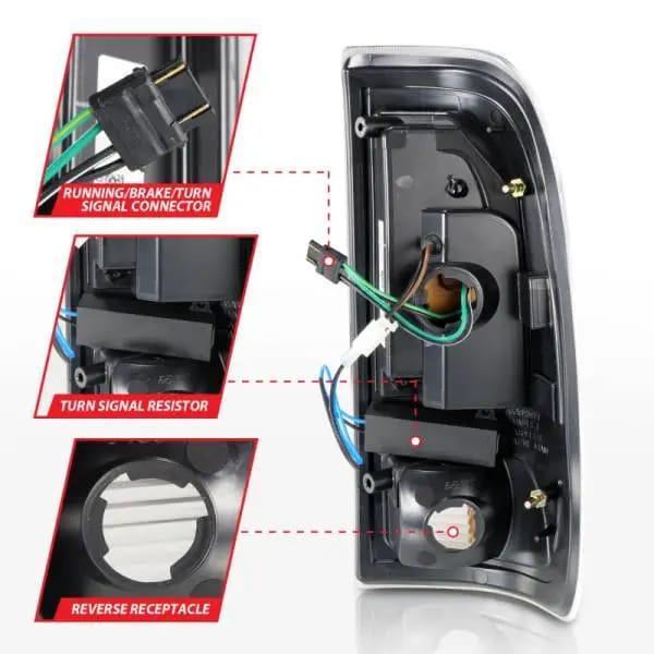 ANZO 1997-2003 Ford F-150 LED Tail Lights w/ Light Bar Black Housing Smoke Lens thumbnail 5
