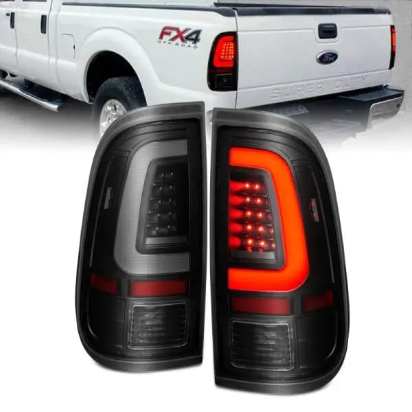 ANZO 2008-2016 Ford  F-250  LED Tail w/ Lights Bar Black Housing Smoke Lens thumbnail 2