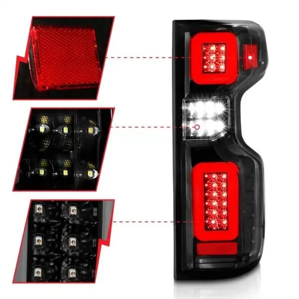 ANZO 19-21 Chevy Silverado Work Truck Full LED Taillights Blk Housing Clear Lens G2 (w/C light Bars) thumbnail 4