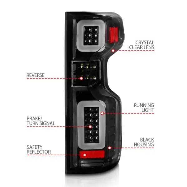 ANZO 19-21 Chevy Silverado Work Truck Full LED Taillights Blk Housing Clear Lens G2 (w/C light Bars) thumbnail 8