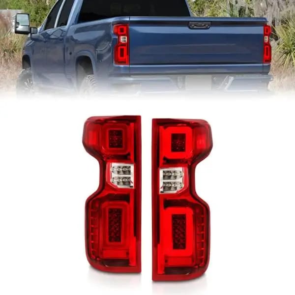 ANZO 19-21 Chevy Silverado Work Truck Full LED Taillights Chrome Housing Red Lens G2(w/C light Bars) thumbnail 2