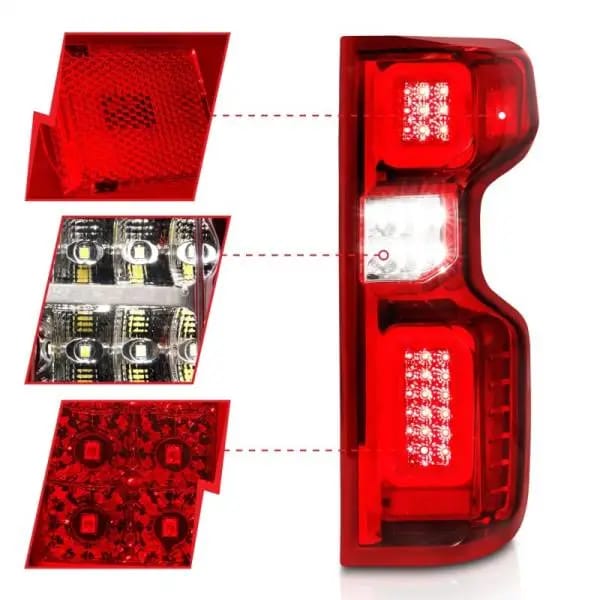 ANZO 19-21 Chevy Silverado Work Truck Full LED Taillights Chrome Housing Red Lens G2(w/C light Bars) thumbnail 4