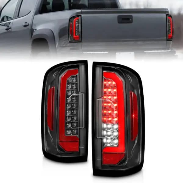 ANZO 15-21 Chevrolet Colorado Full LED Tail Lights w/ Red Lightbar Black Housing Clear Lens thumbnail 2