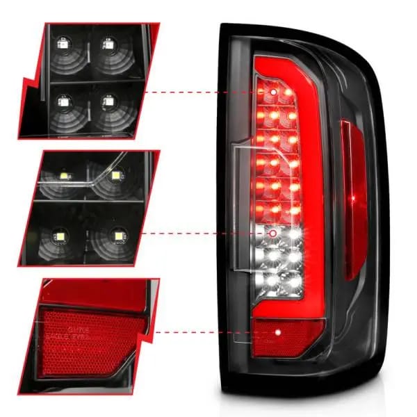 ANZO 15-21 Chevrolet Colorado Full LED Tail Lights w/ Red Lightbar Black Housing Clear Lens thumbnail 10