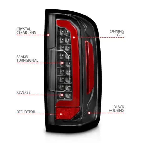 ANZO 15-21 Chevrolet Colorado Full LED Tail Lights w/ Red Lightbar Black Housing Clear Lens thumbnail 11
