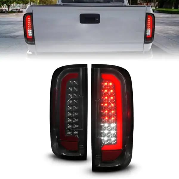 ANZO 15-21 Chevrolet Colorado Full LED Tail Lights w/ Red Lightbar Black Housing Smoke Lens thumbnail 2