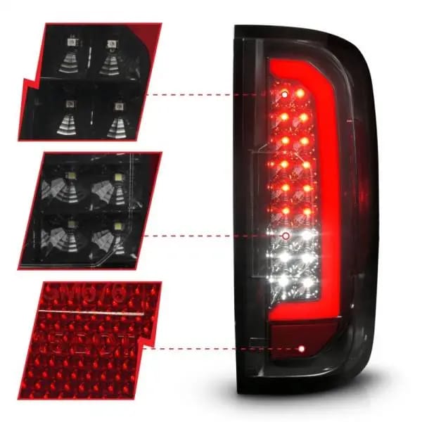 ANZO 15-21 Chevrolet Colorado Full LED Tail Lights w/ Red Lightbar Black Housing Smoke Lens thumbnail 7