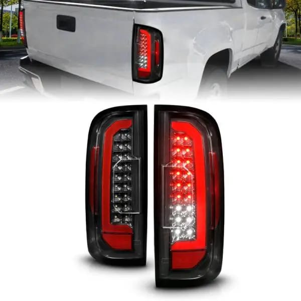 ANZO 15-21 GMC Canyon Full LED Taillights w/ Red Lightbar Black Housing/Clear Lens thumbnail 2
