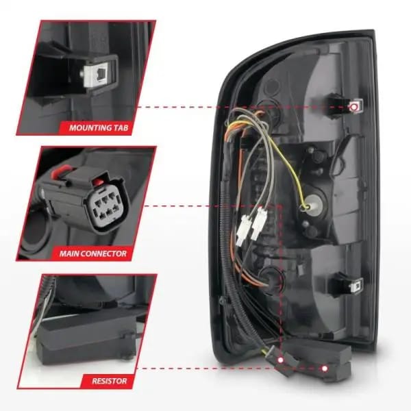 ANZO 15-21 GMC Canyon Full LED Taillights w/ Red Lightbar Black Housing/Clear Lens thumbnail 6