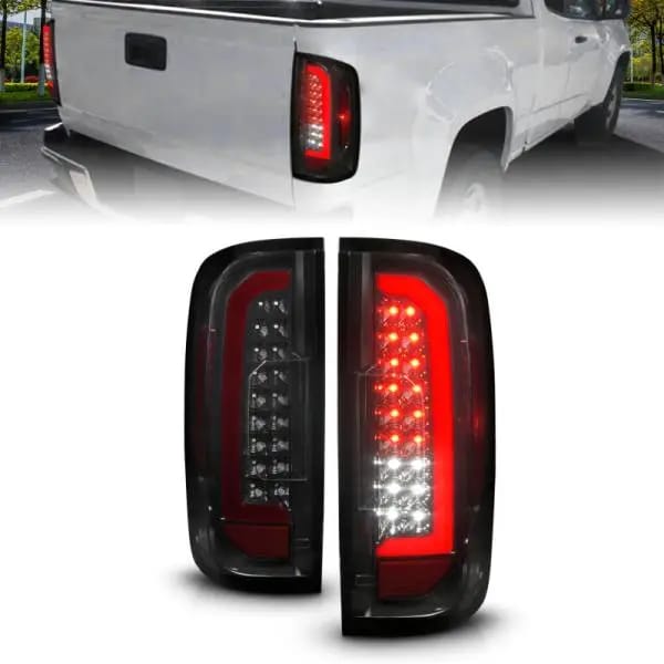 ANZO 15-21 GMC Canyon Full LED Tail Lights w/ Red Lightbar Black Housing Smoke Lens thumbnail 2