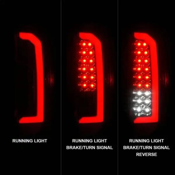 ANZO 15-21 GMC Canyon Full LED Tail Lights w/ Red Lightbar Black Housing Smoke Lens thumbnail 3