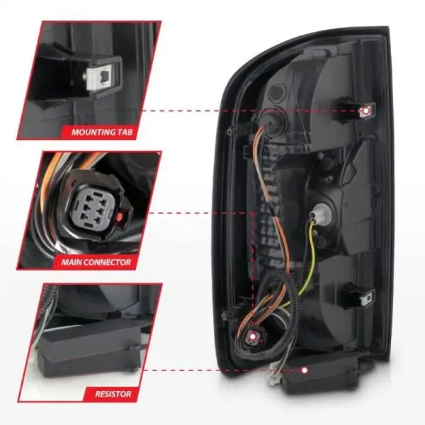 ANZO 15-21 GMC Canyon Full LED Tail Lights w/ Red Lightbar Black Housing Smoke Lens thumbnail 6