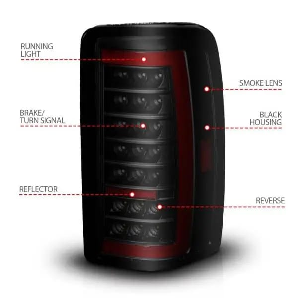 ANZO 00-06 Chevrolet Tahoe / GMC Yukon Full LED Taillights w/ Lightbar Black Housing/Smoke Lens thumbnail 5