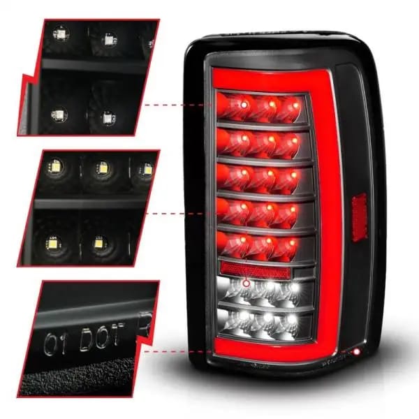ANZO 00-06 Chevrolet Tahoe / GMC Yukon Full LED Taillights w/ Lightbar Black Housing/Clear Lens thumbnail 4