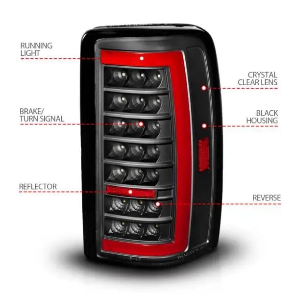 ANZO 00-06 Chevrolet Tahoe / GMC Yukon Full LED Taillights w/ Lightbar Black Housing/Clear Lens thumbnail 10
