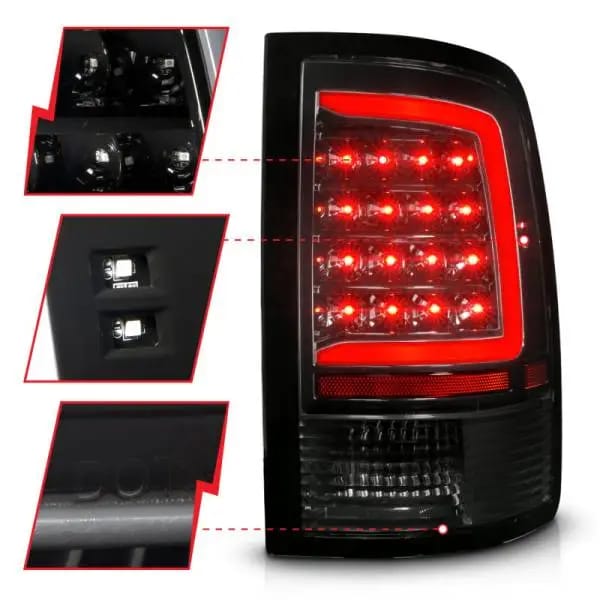ANZO 09-18 Dodge Ram 1500 Full LED Taillights w/ Sequential Black Housing/Clear Lens thumbnail 9