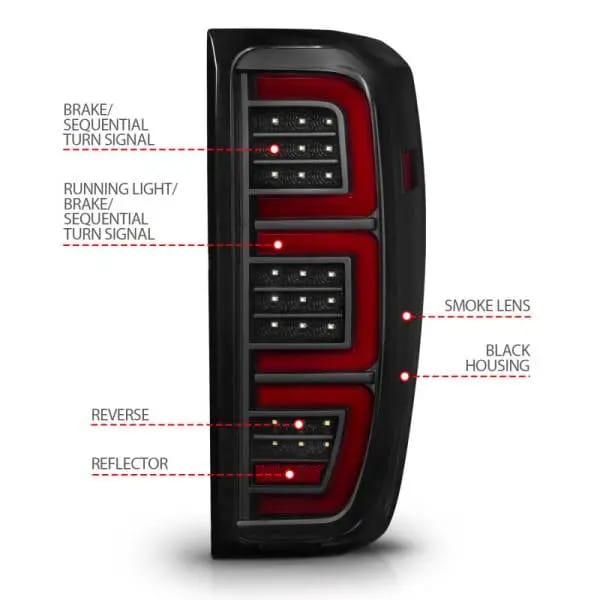 ANZO 19-23 GMC Sierra 1500/2500HD/3500HD Smoke Black Replacement Full LED Bar Tail Light thumbnail 10