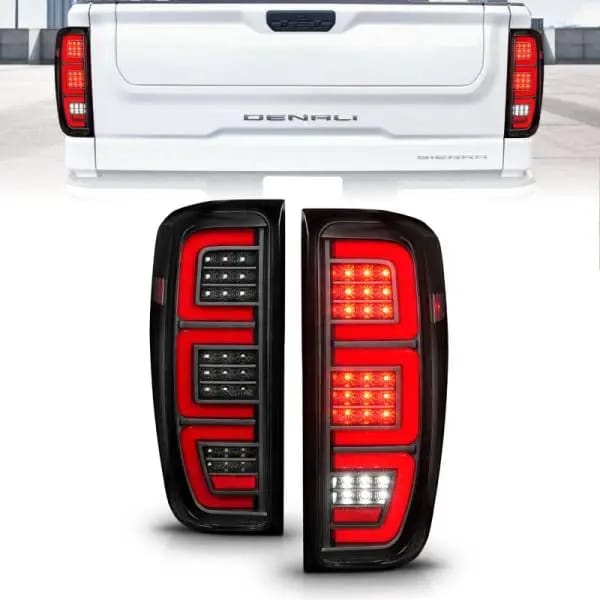 ANZO 19-23 GMC Sierra 1500/2500HD/3500HD Black Replacement Full LED Bar Tail Light