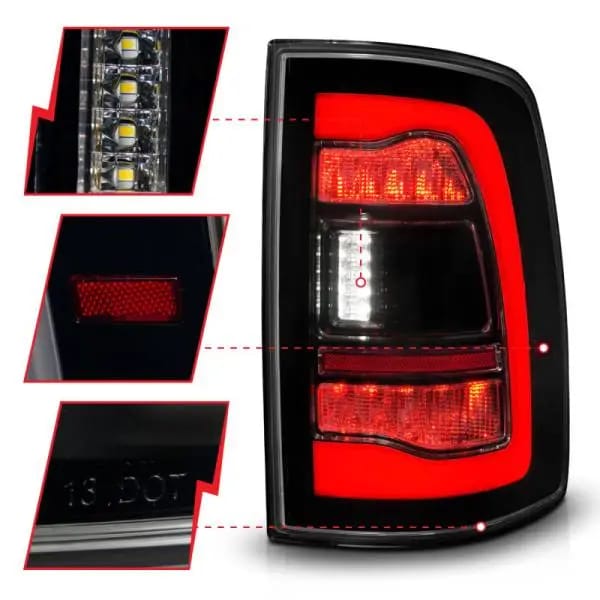 ANZO 09-18 Dodge Ram 1500 Sequential LED Taillights Smoke Black thumbnail 9
