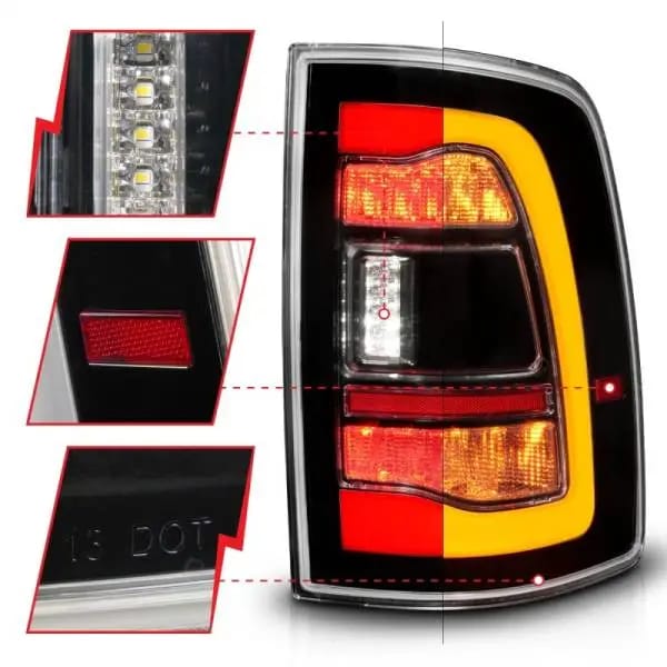 ANZO 09-18 Dodge Ram 1500 Sequential LED Taillights Black w/Switchback Amber Signal thumbnail 4