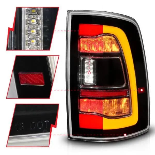 ANZO 09-18 Dodge Ram 1500 Sequential LED Taillights Black w/Switchback Amber Signal thumbnail 9