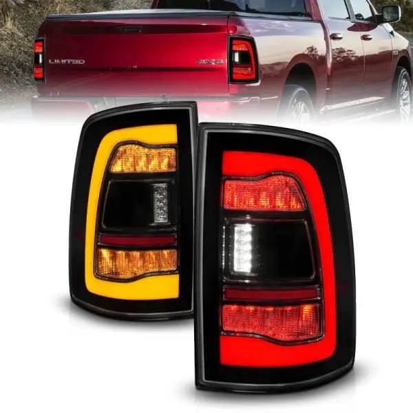 ANZO 09-18 Dodge Ram 1500 Sequential LED Taillights Smoke Black w/Switchback Amber Signal thumbnail 2