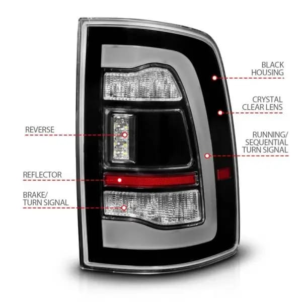 ANZO 09-18 Dodge Ram 1500 Sequential LED Taillights Black thumbnail 5