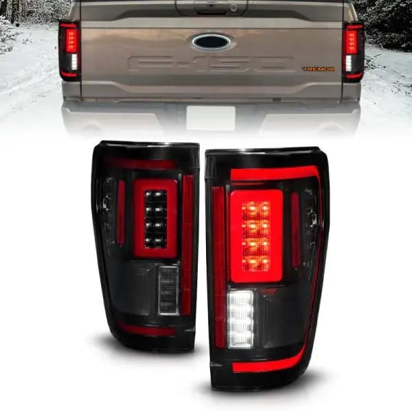 ANZO 21-23 Ford F-150 LED Taillights Seq. Signal w/BLIS Cover - Smoke Blk (For Factory Halogen ONLY) thumbnail 2