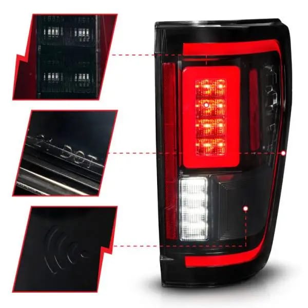 ANZO 21-23 Ford F-150 LED Taillights Seq. Signal w/BLIS Cover - Smoke Blk (For Factory Halogen ONLY) thumbnail 4