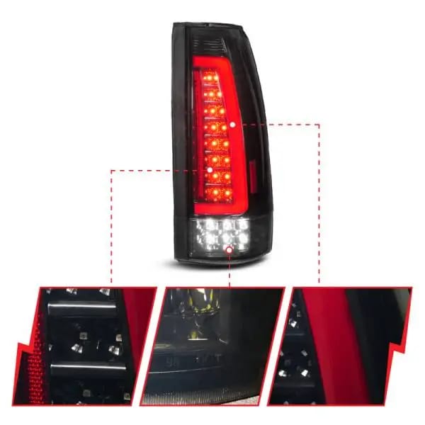 ANZO 88-99 Chevy/GMC C/K1500/2500/3500 Full LED Light Tube Taillights Black Housing Smoke Lens thumbnail 3