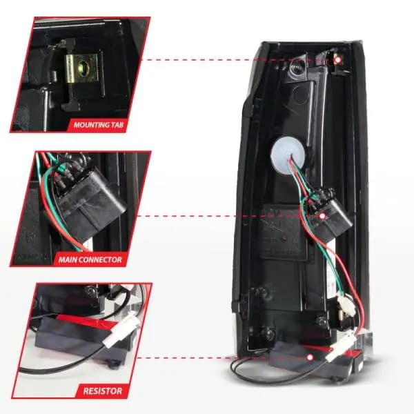 ANZO 88-99 Chevy/GMC C/K1500/2500/3500 Full LED Light Tube Taillights Black Housing Clear Lens thumbnail 5