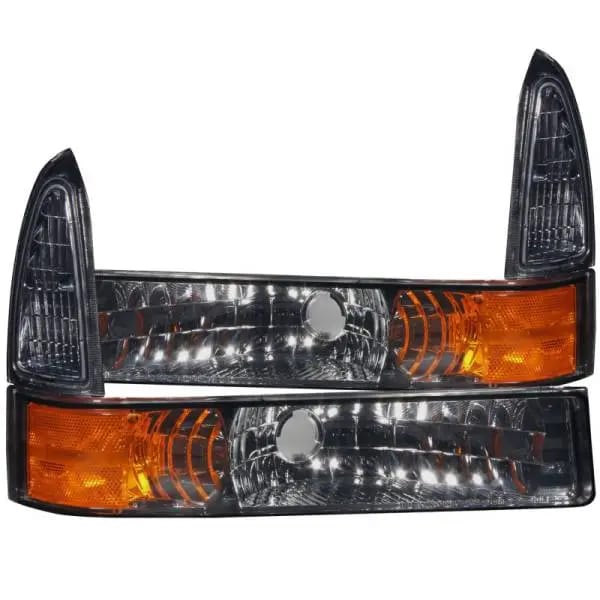 ANZO 2000-2004 Ford Excursion Euro Parking Lights Smoke w/ Amber Reflector thumbnail 2