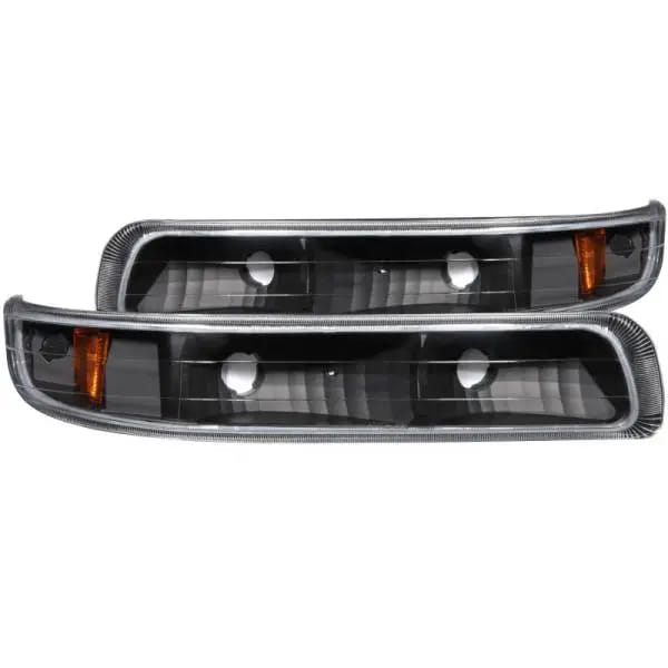 ANZO 1999-2002 Chevrolet Silverado 1500 Euro Parking Lights Black w/ Amber Reflector thumbnail 2