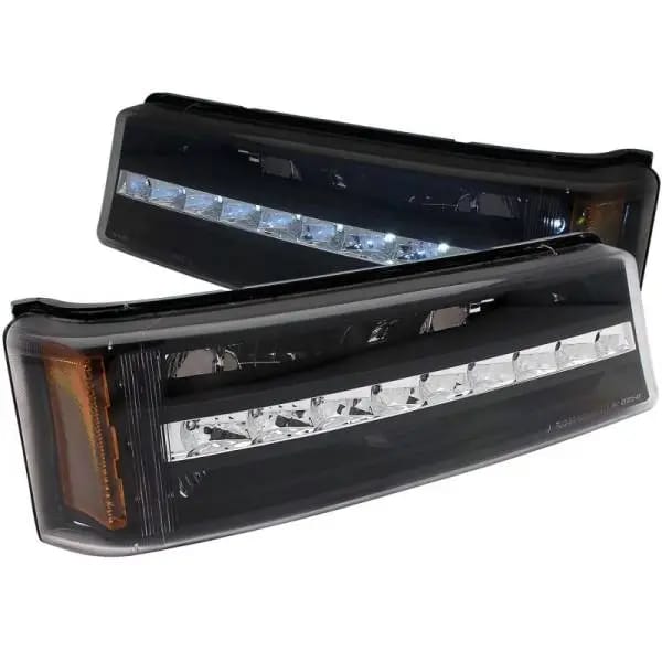 ANZO 2003-2006 Chevrolet Silverado 1500 LED Parking Lights Black w/ Amber Reflector thumbnail 2