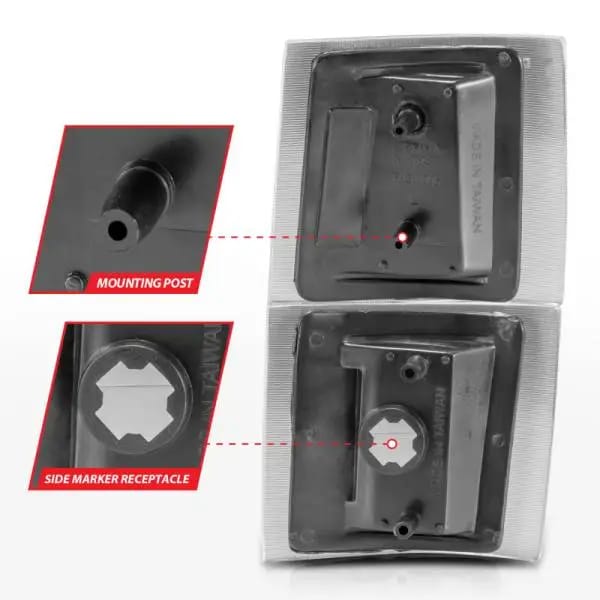 ANZO 1994-1998 Chevrolet Blazer Corner Lights Black Housing Clear Lens w/ Amber Reflector thumbnail 10