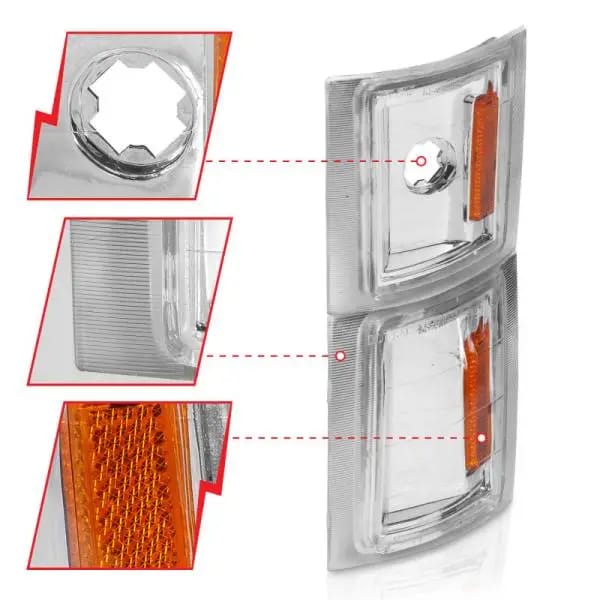 ANZO 1994-1998 Chevrolet Blazer Corner Lights Clear Lens w/ Amber Reflector thumbnail 4