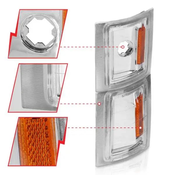ANZO 1994-1998 Chevrolet Blazer Corner Lights Clear Lens w/ Amber Reflector thumbnail 8