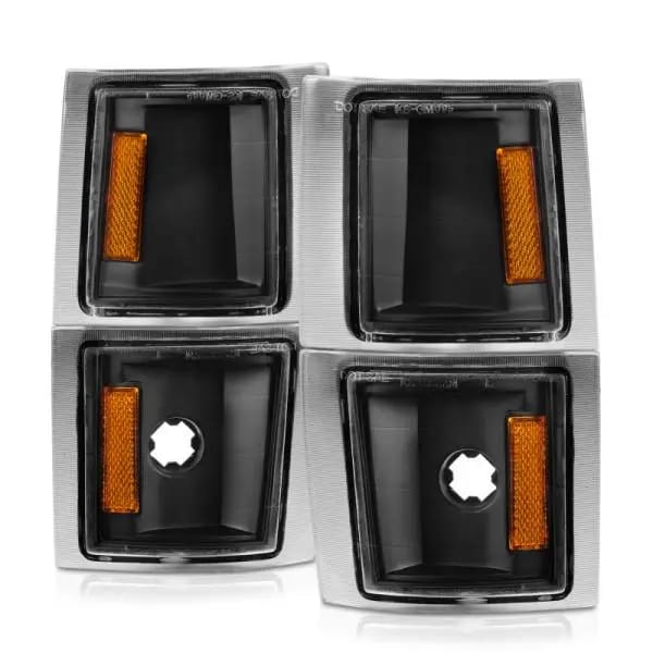 ANZO 1994-1998 Chevrolet Blazer Corner Lights Black Housing Clear Lens w/ Amber Reflector thumbnail 3
