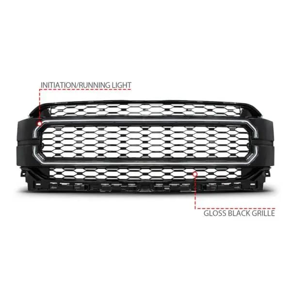 ANZO 21-23 Ford F150 Black Housing Full LED Light Tube Front Grille thumbnail 4