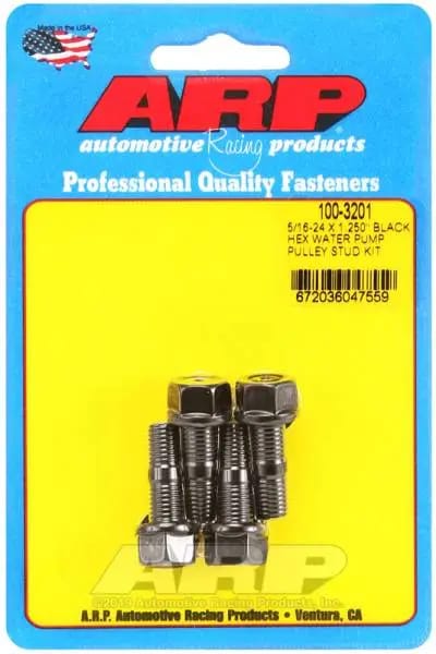 ARP 5/16-24 X 1.250 Black Hex Water Pump Pulley Stud Kit thumbnail 2